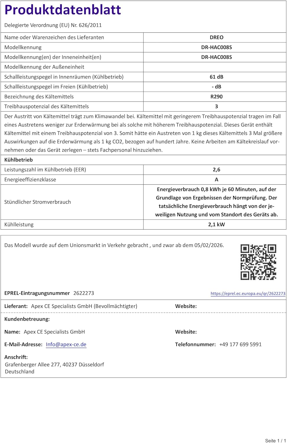 DREO Klimaanlage Mobil, 7.500 BTU Mobiles Klimagerät für Schlafzimmer & Büro, 3-in-1 Kühlen/Ventilieren/Entfeuchten, App-/Sprachsteuerung/Fernbedienung, drainagefrei, Fenster-Set, 2,5 L/h, AC318S