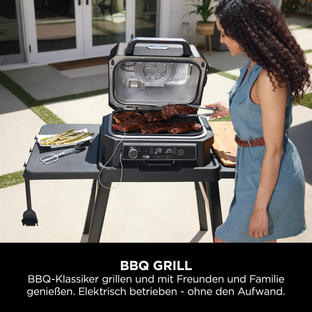 Ninja Woodfire Pro XL Elektrogrill, Holzfeuer-Pellets, wetterfest, OG850EU