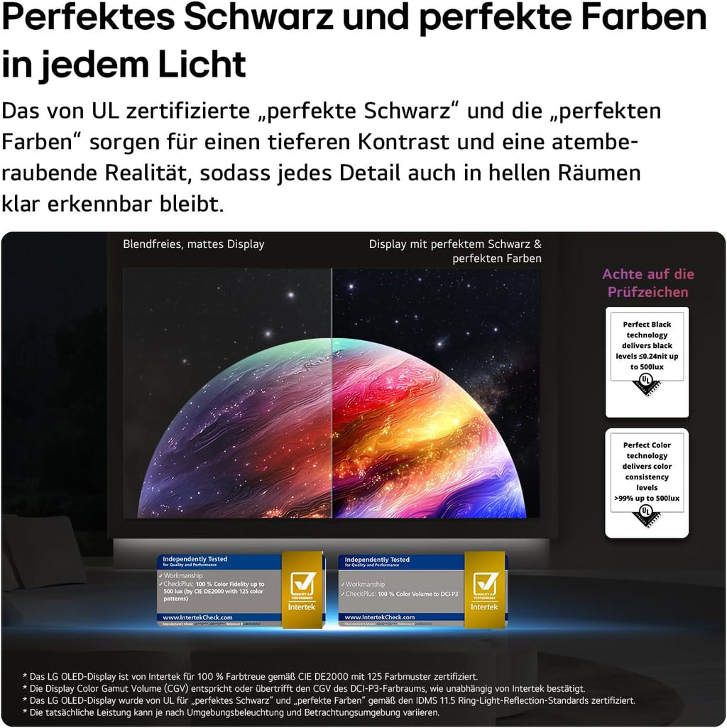 LG OLED77C6ELB 4K OLED Evo AI TV, 77 Zoll, α11 Gen3 Prozessor, webOS 26, 120Hz, VRR bis zu 165Hz, Modelljahr 2026, Energieklasse E