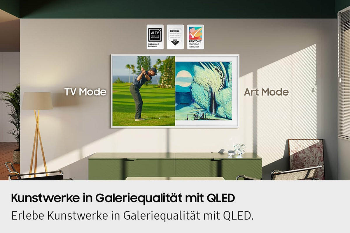 Samsung The Frame LS03F 4K QLED 65 Zoll (163 cm) UHD, NQ4 AI Gen2 Prozessor, Art Mode, Artful Picture Quality, One Connect Kabel, 2025