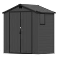 Devoko Gartenhaus Kunststoff 116x116x171cm Gerätehaus mit Boden, Dunkelgrau