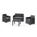 Keter Nora Gartenmöbel Lounge Set, inkl. Sitzkissen, grau, für 4 Personen, wahlweise 3er Sofa + Sessel oder 2x 2-Sitzer Sofa und Tisch