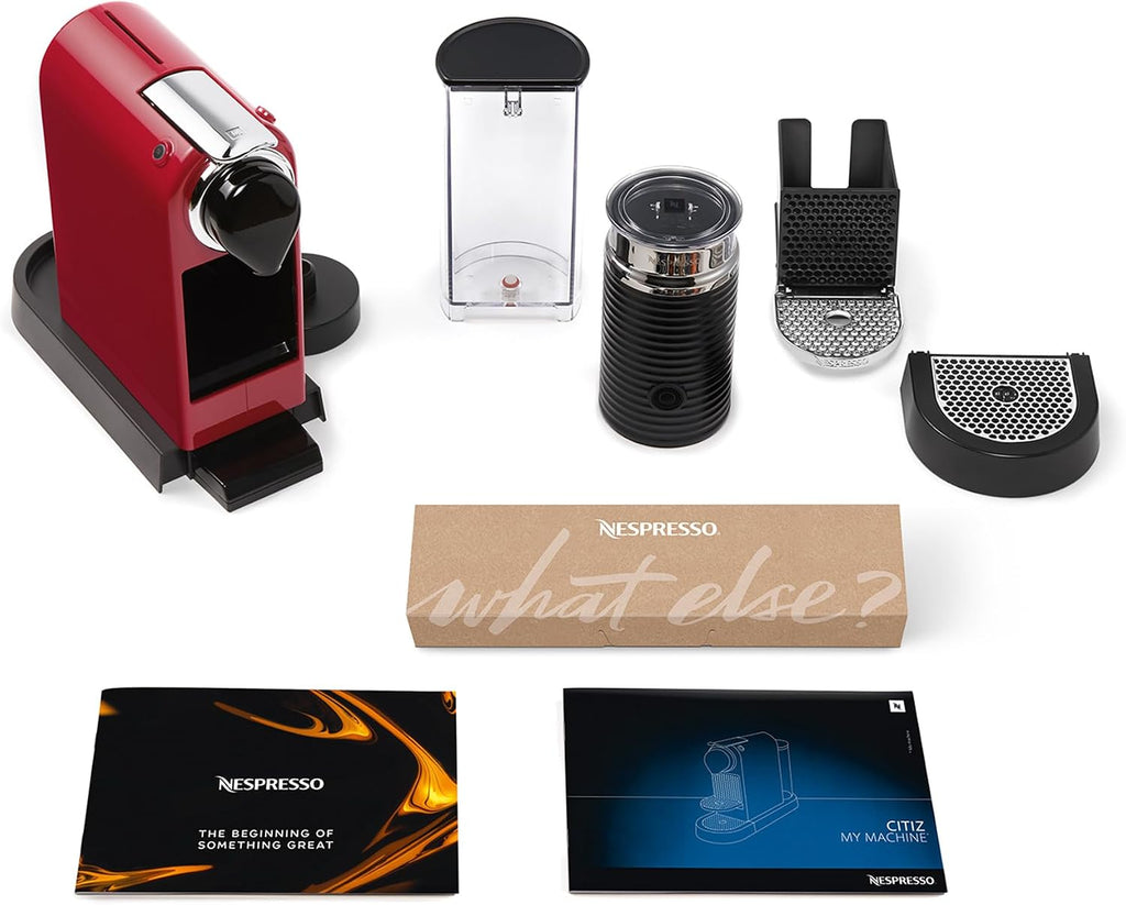Nespresso Krups XN7615 Citiz&Milk Kaffeekapselmaschine | 1260W | Wassertankkapazität 1l | Pumpendruck 19 Bar | Farbe Rot