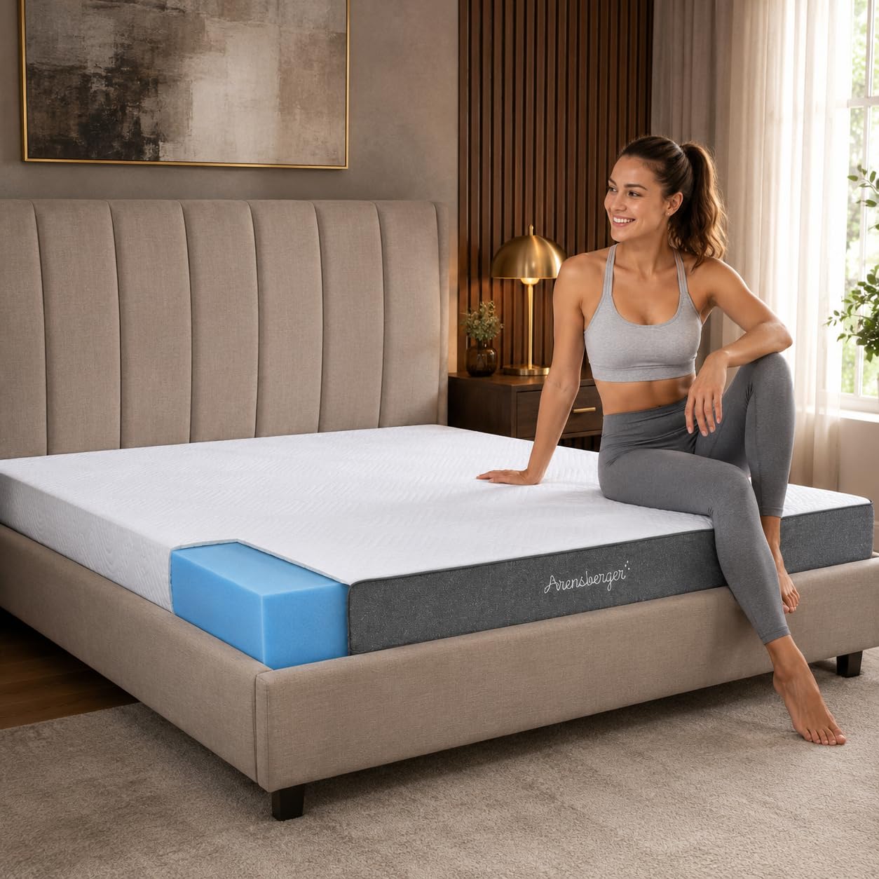 Arensberger Matratze SARA 140x200cm Höhe 16cm | NANOCELL® Gel-Schaum | Mittelfest H3 | Premium-Bezug 240g/m² | 60°C waschbar | Kaltschaum-Matratze 140x200 | Öko-Tex Zertifiziert