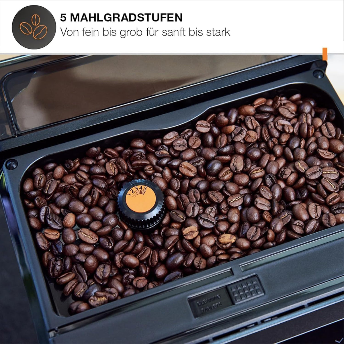 KRUPS Evidence One Kaffeevollautomat mit Milchschlauch, One-Touch-Cappuccino, 12 Getränkespezialitäten, 2-Tassen-Funktion, Farbdisplay, Kaffeemaschine, TÜV-Siegel, Schwarz, EA895N10