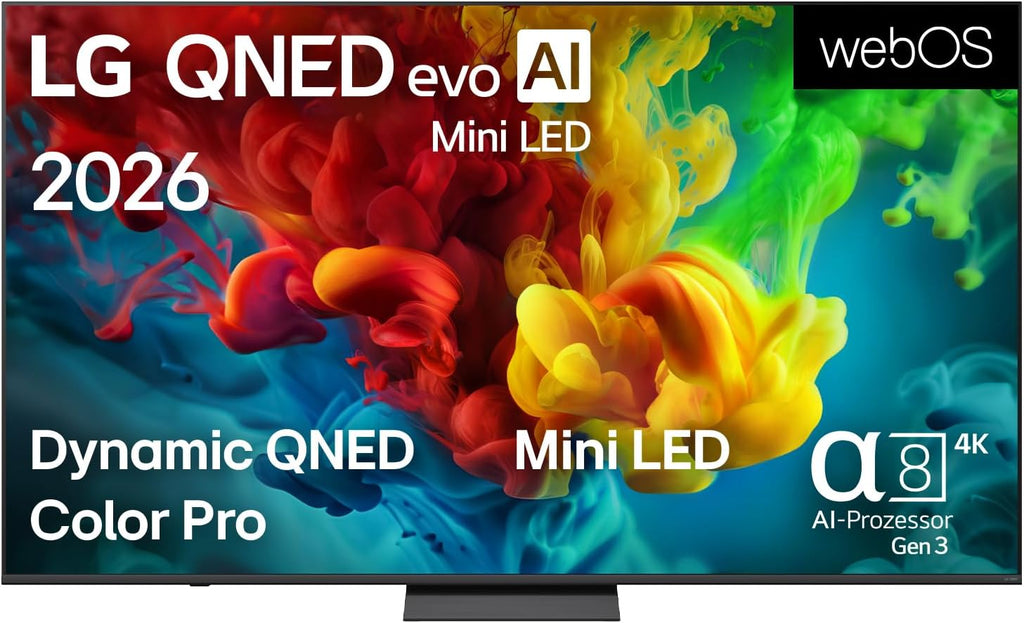 LG 75QNED83B6A TV 75 Zoll (190 cm) 4K QNED evo Mini LED AI TV (α8 Gen3 4K AI Prozessor, webOS 26, 120Hz (VRR bis zu 144Hz)) [Modelljahr 2026] [Energieklasse F]