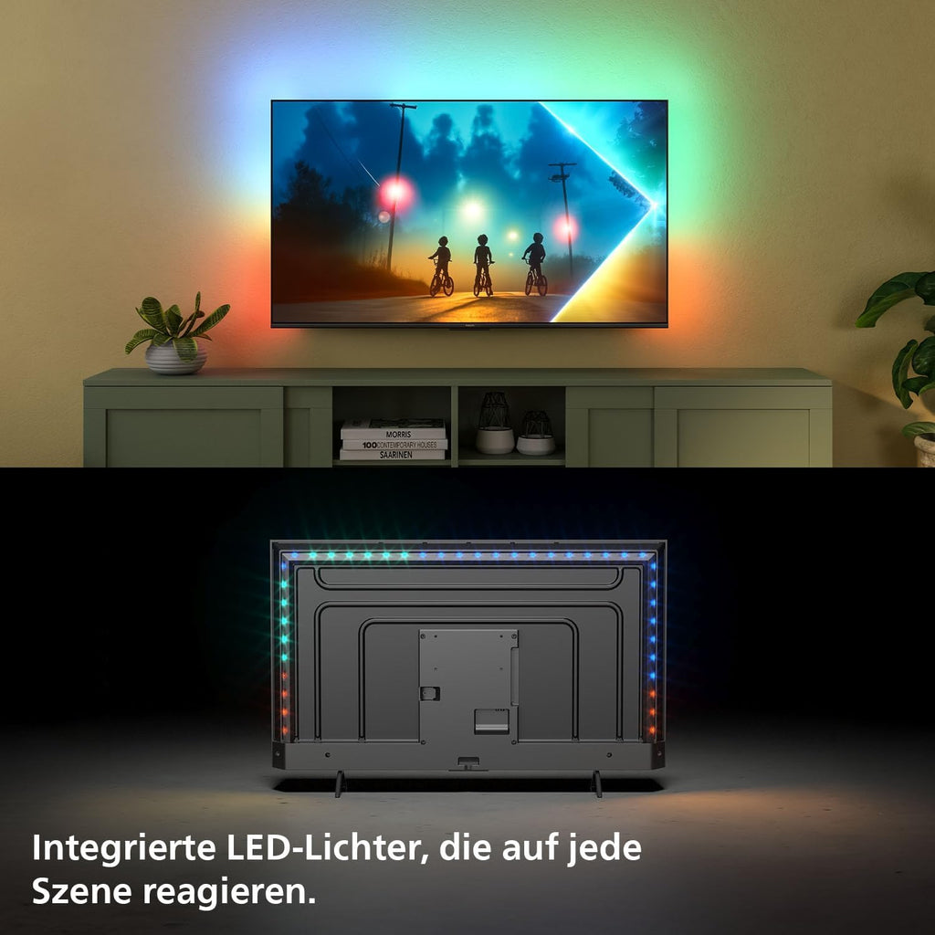 PHILIPS Ambilight 65PUS8200 4K LED Smart TV - 65 Zoll Display mit Pixel Precise Ultra HD, Titan OS, Dolby Vision und Dolby Atmos Sound