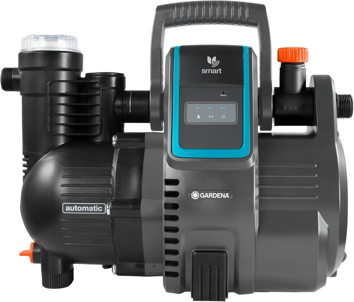 Gardena smart Pressure Pump: Hauswasserautomat via App/Tablet steuerbar, Fördermenge 5000 l/h, wartungsfrei, integrierter Vorfilter, 8 m max. Ansaughöhe, Trockenlaufsicherung (19080-20)