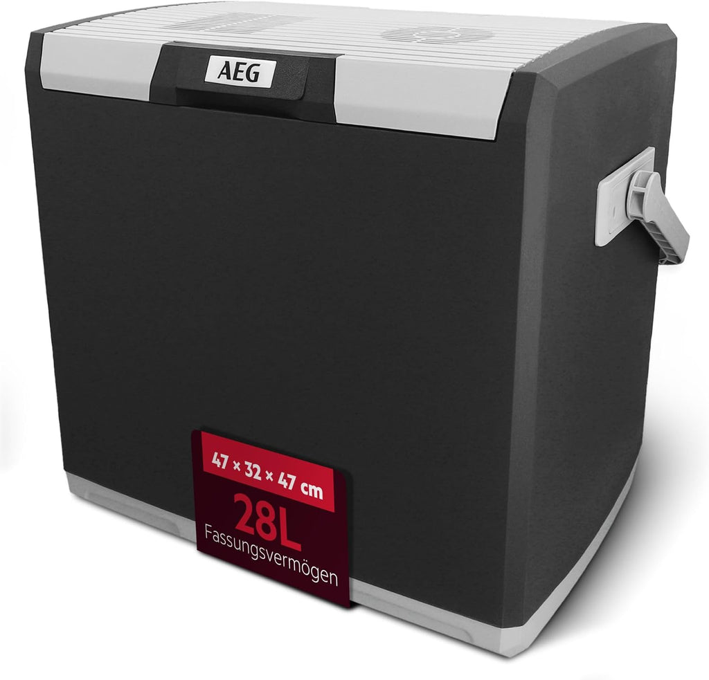 AEG Automotive 28 Litre Thermoelectric Cool Box, 12 / 230 V for Cars and Mains Outlets, Red