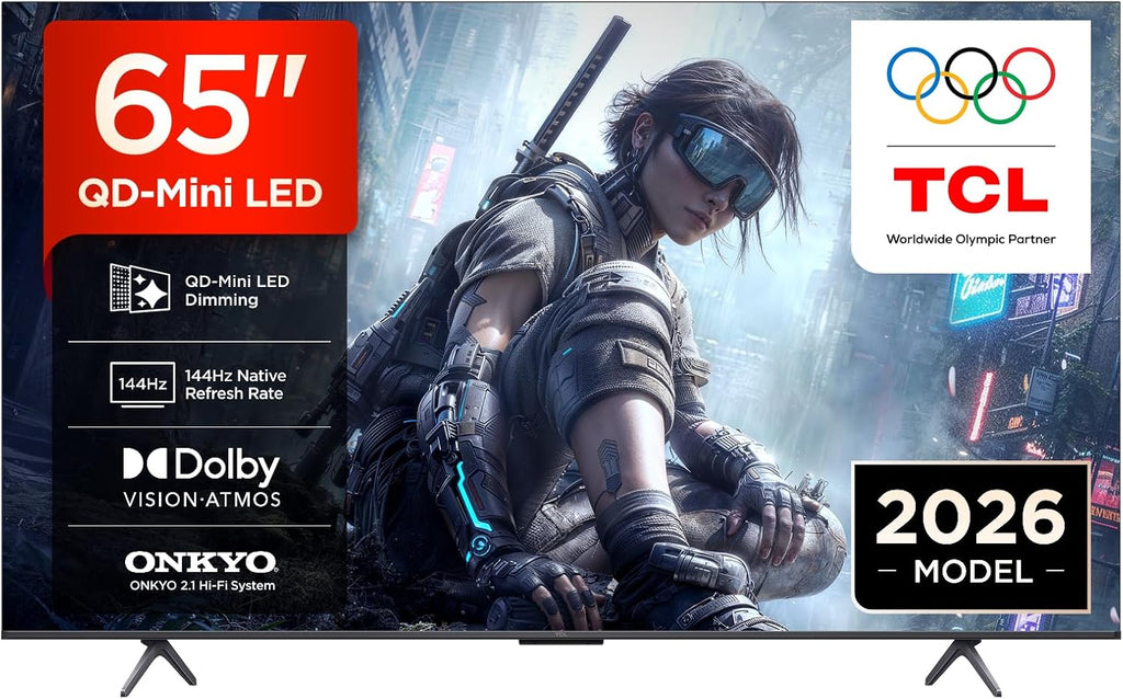 TCL 65T8D QD-Mini LED 65 Zoll Fernseher, 4K Smart TV, Google TV, 144 Hz