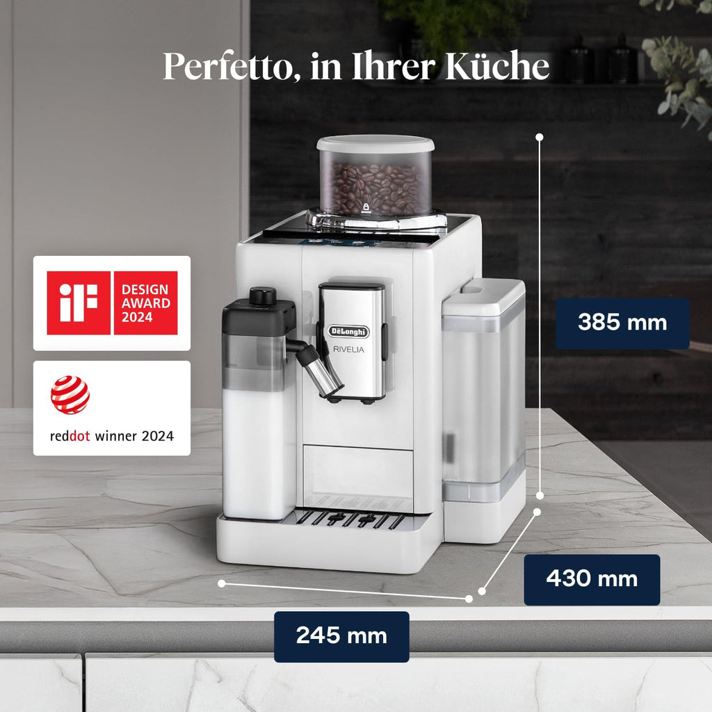 De'Longhi Rivelia - Kaffeevollautomat 16 Getränke Weiß
