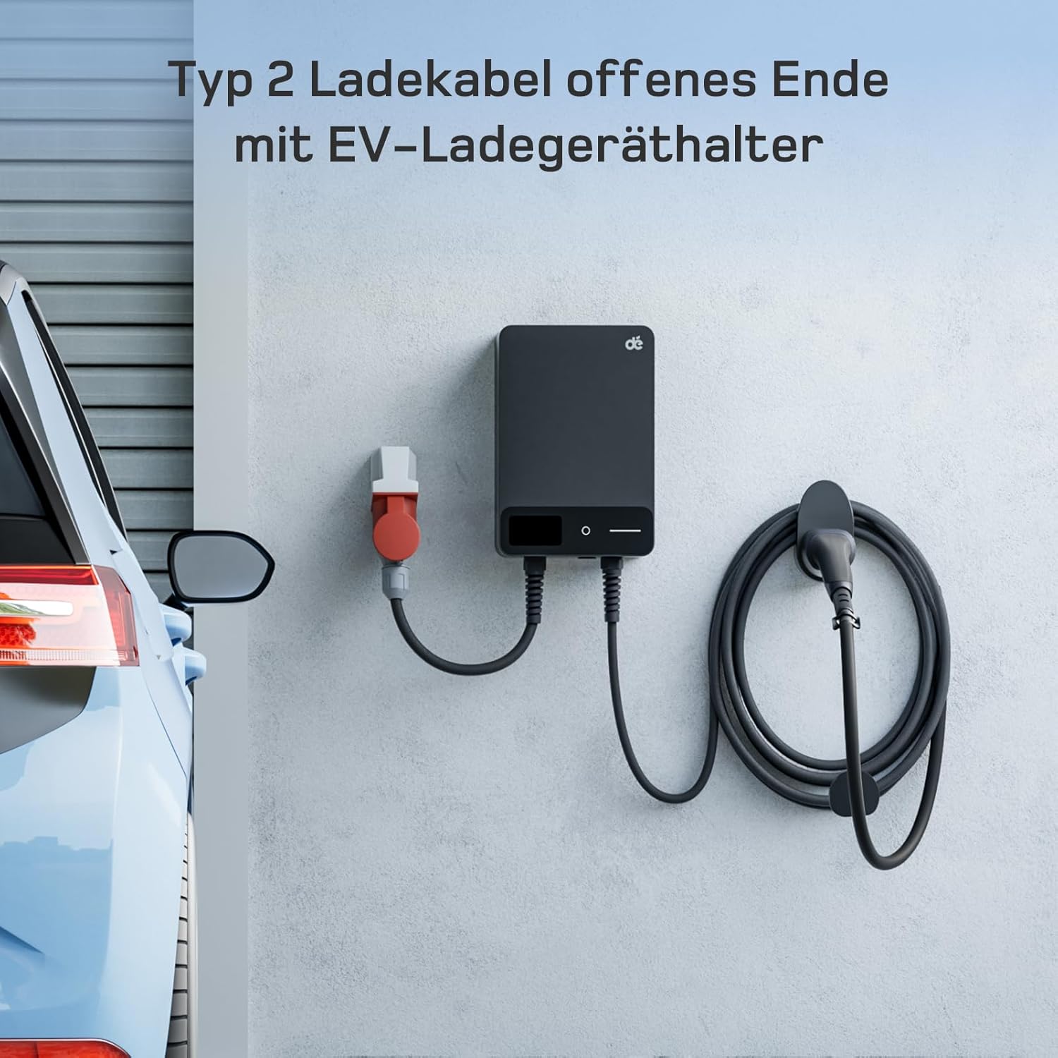 dé Typ 2 Ladekabel offenes Ende 11kW [7,5m| 16A| 3-Phasen] Ladekabel Typ 2 offenes Ende für 11kW Wallbox Ersatzkabel
