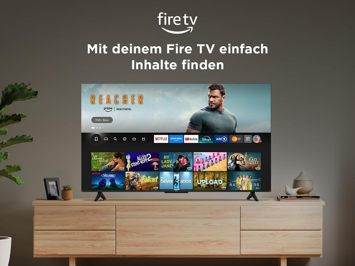 TCL 50T6C 50 Zoll QLED Fernseher, 4K UHD Fire TV, HDR10+, Dolby Vision & Atmos, Smart TV mit Sprachsteuerung mit Alexa, Google Cast & AirPlay 2