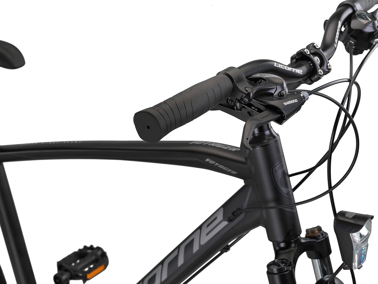 Licorne Bike Premium Voyager Trekking Bike in 28 Zoll Aluminium Scheibenbremse Fahrrad für Jungen, Mädchen, Damen und Herren - 21 Gang-Schaltung - Mountainbike - Crossbike