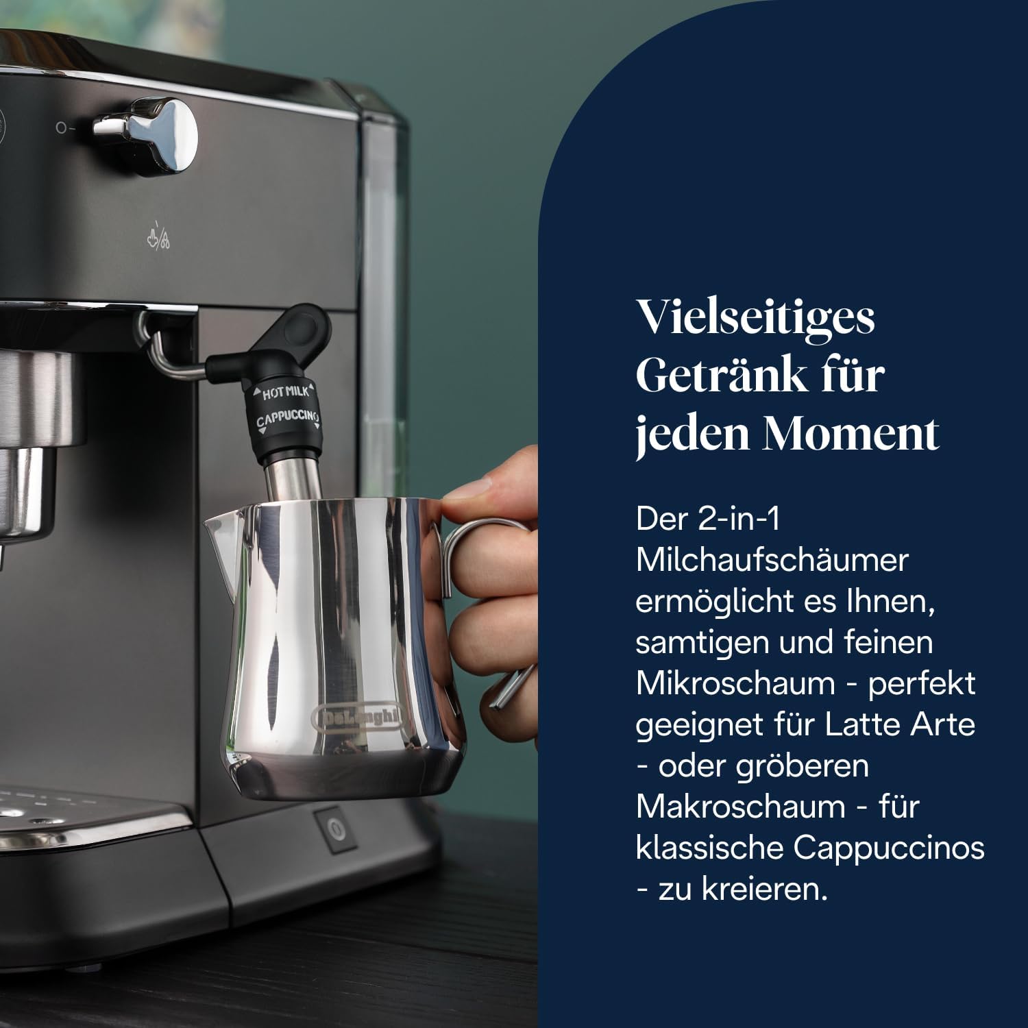 De'Longhi Dedica Style EC 685.BK Espresso Filter Holder Espresso Machine with Professional Milk Foam Nozzle 15 cm Wide 1 Litre Water Tank Full Metal Casing E.S.E Pads Black