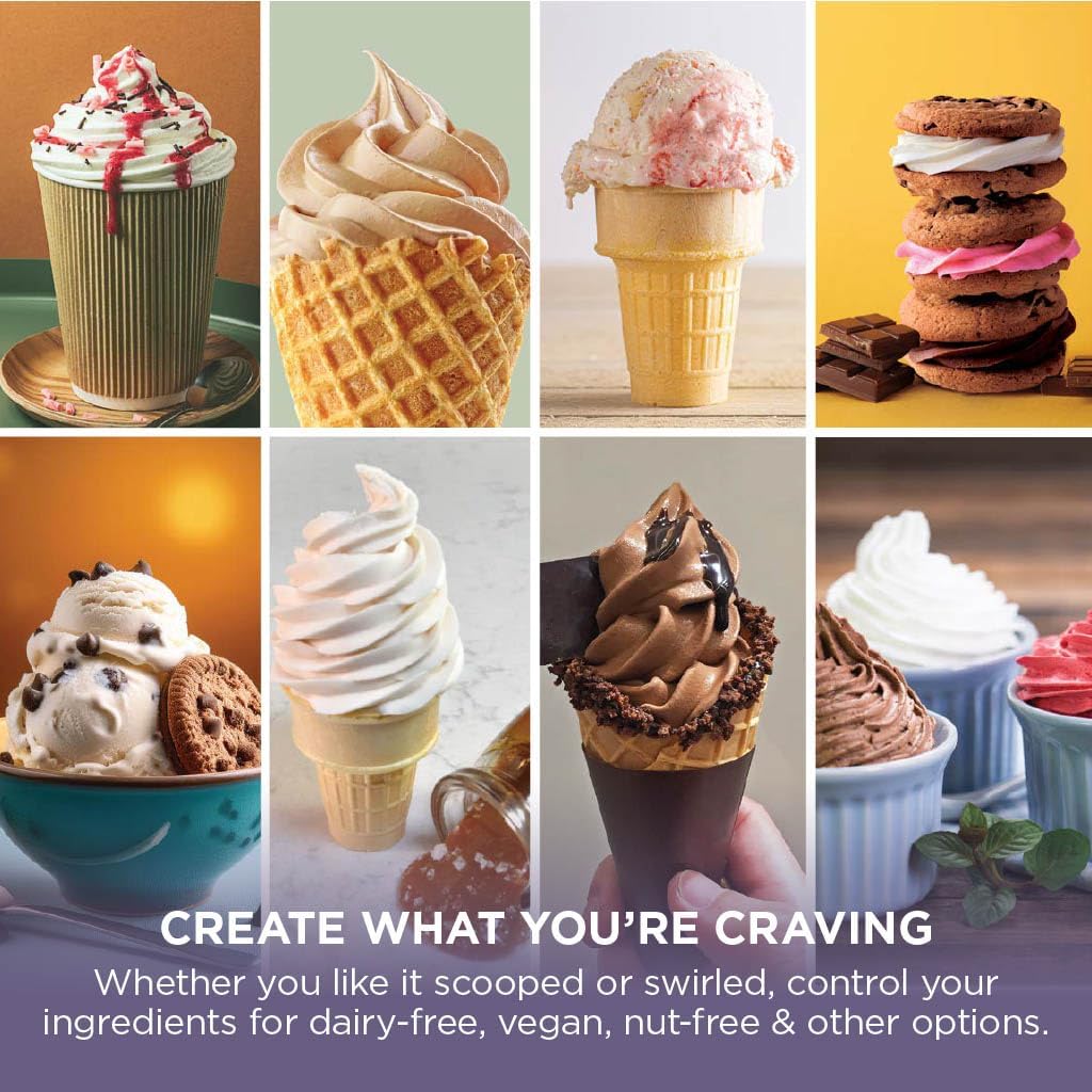 Ninja CREAMi Scoop and Swirl Ice Cream Machine with 2x Tubs, NC701UKSTGD | 13 Functions, Makes Ice Cream, Soft Serve, Gelato, Sorbet, Milkshakes and More, Mix-In Option, Stone Gold