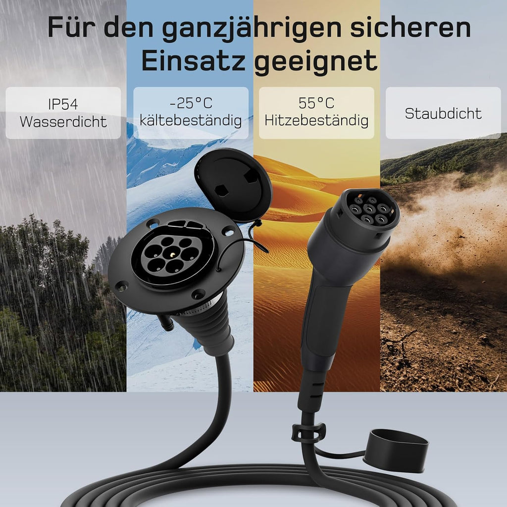 dé Typ 2 Verlängerungskabel für Wallbox[5m, 11kW, 16A] 3-phasig Ladekabel