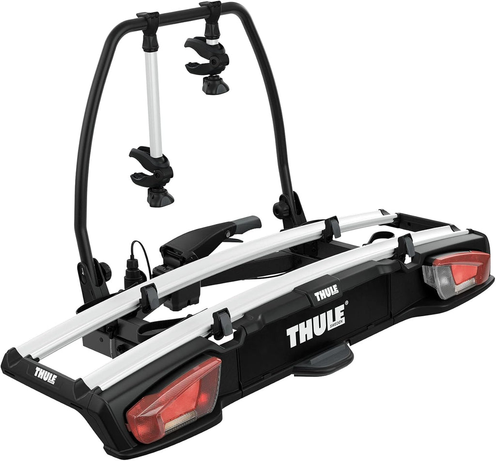 Thule VeloSpace XT Fahrradträger, Fahrradträger Anhängerkupplung Black/Aluminum, 2(3) Bikes