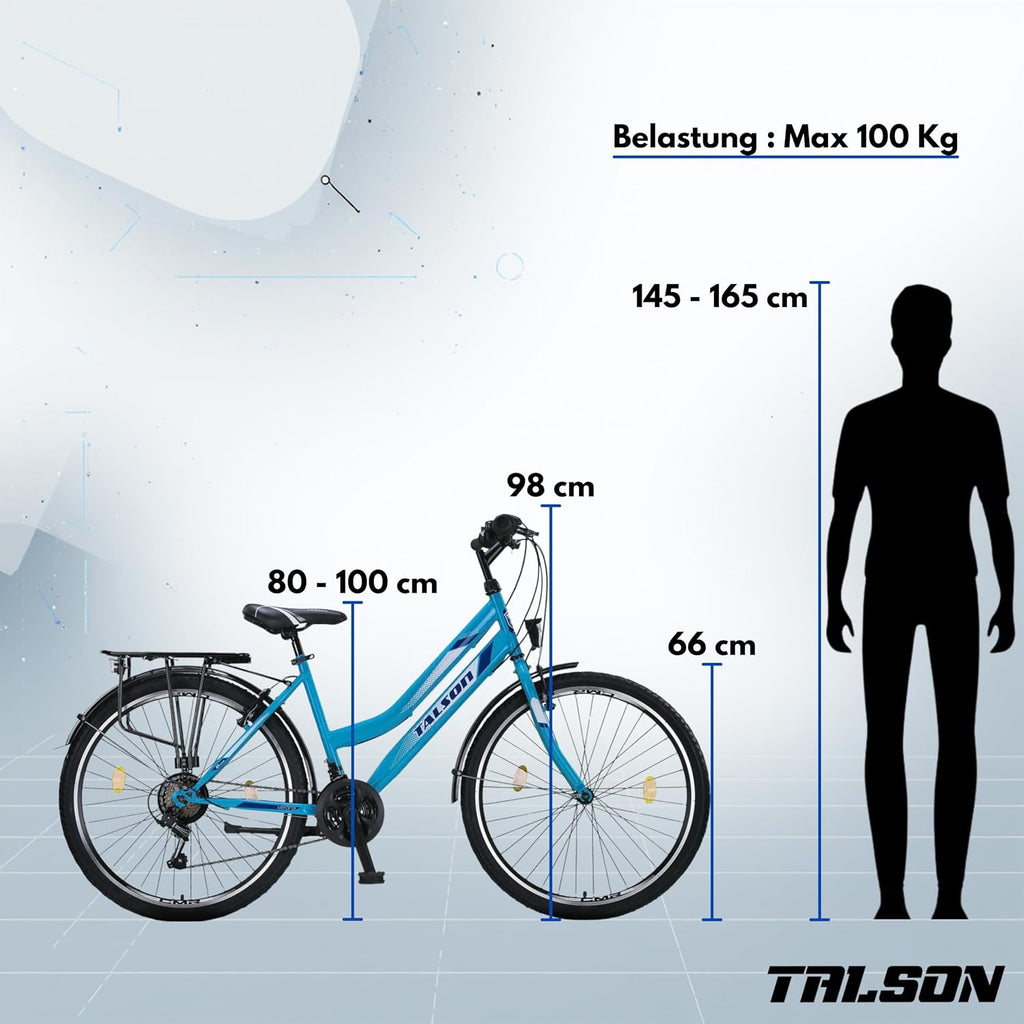 26 Zoll Fahrrad 21-Gang Shimano Schaltung mit Beleuchtung nach STVO Türkis Doppelrahmen