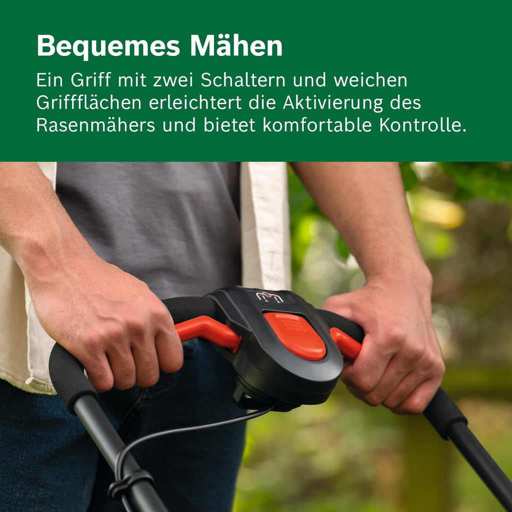 Bosch Akku-Rasenmäher ROTAK18V2-38 (Schnittbreite: 38 cm, Schnitthöhe: 30-75 mm, 40 l Stoff-Grasfangkorb, Mulchstopfen, ohne Akku)