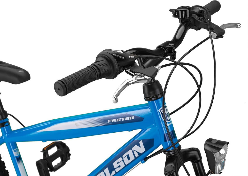 Talson 26 Zoll Mountainbike Fahrrad MIT 21-Gang Shimano, Gabelfederung & Beleuchtung Blau