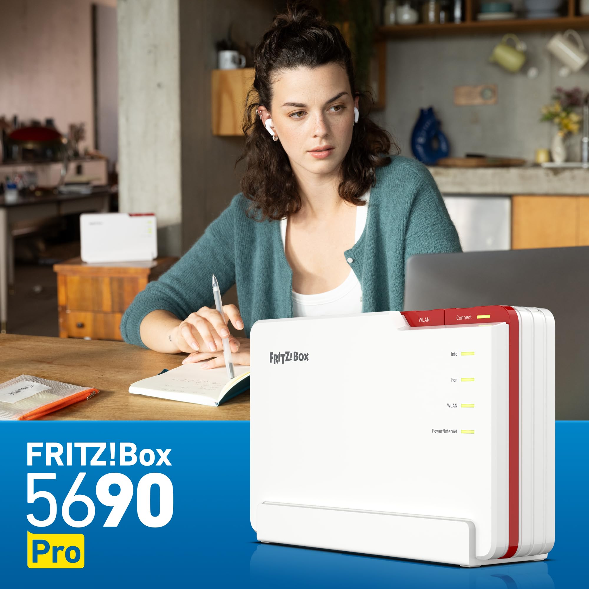 FRITZ!Box 5690 Pro – Wi-Fi 7 Triband-Router für DSL & Glasfaser, Mesh & DECTo