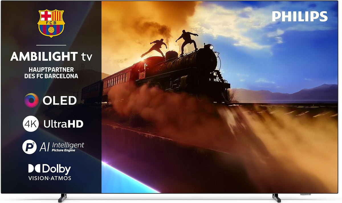 PHILIPS Ambilight 48OLED760 4K OLED Smart TV - 48 Zoll Display mit P5 AI Perfect Picture Engine Ultra HD, Titan OS, Dolby Vision und Atmos Sound - Funktioniert mit Alexa und Google Sprachassistent