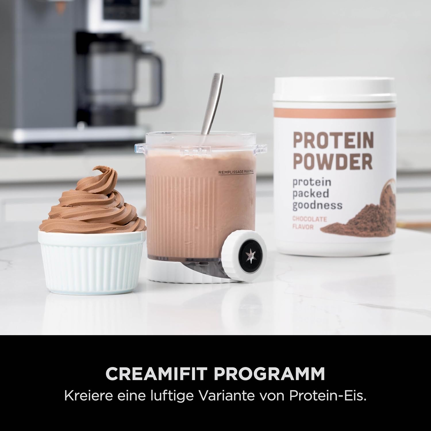 Ninja CREAMi Scoop & Swirl Eismaschine mit 2 Behältern Platinsilber NC701EU