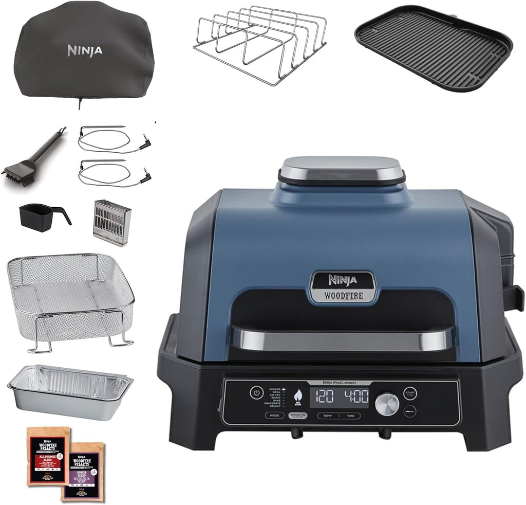 Ninja Woodfire Pro Connect XL Elektrischer BBQ Smoker Grill, App-Steuerung