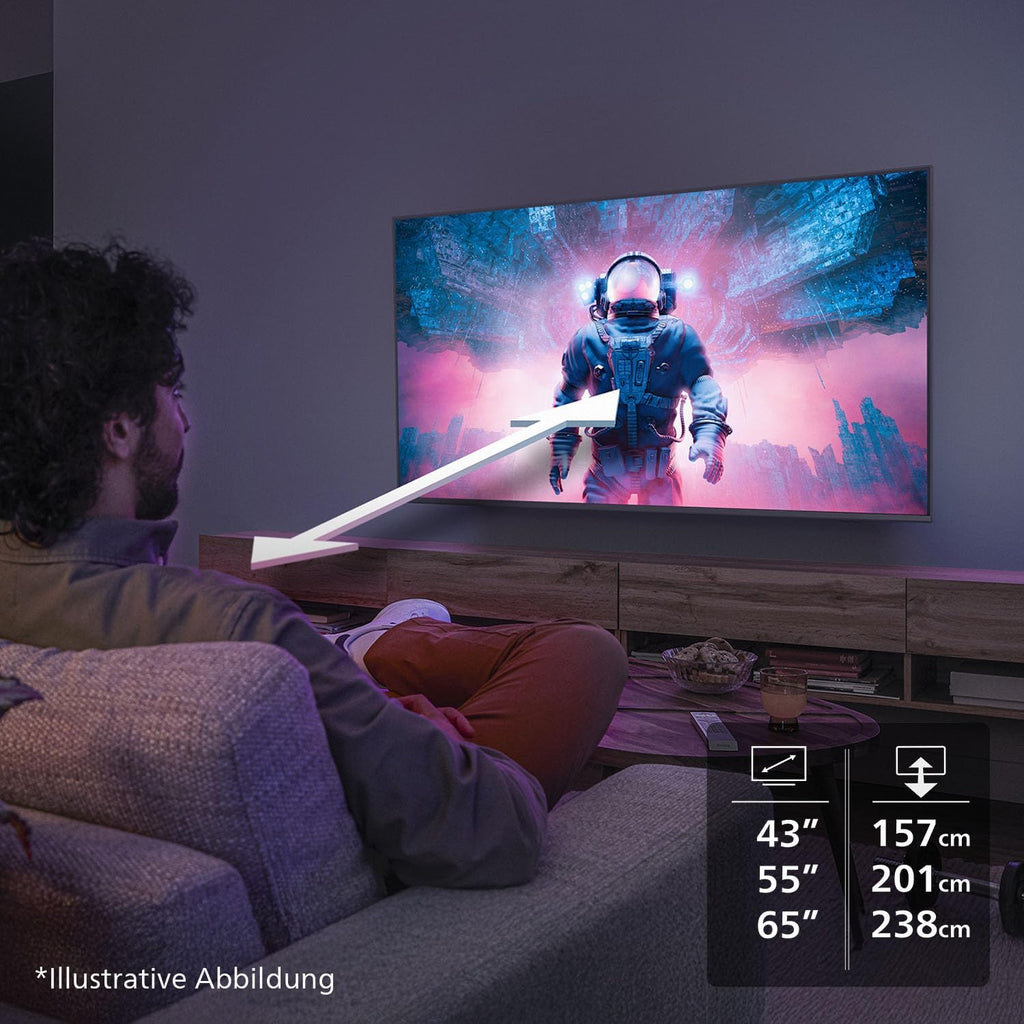 PHILIPS 55PUS7200 4K LED Smart TV - 55 Zoll Display mit Pixel Precise Ultra HD, Titan OS Plattform und Dolby Atmos Sound - Funktioniert mit Alexa und Google Sprachassistent