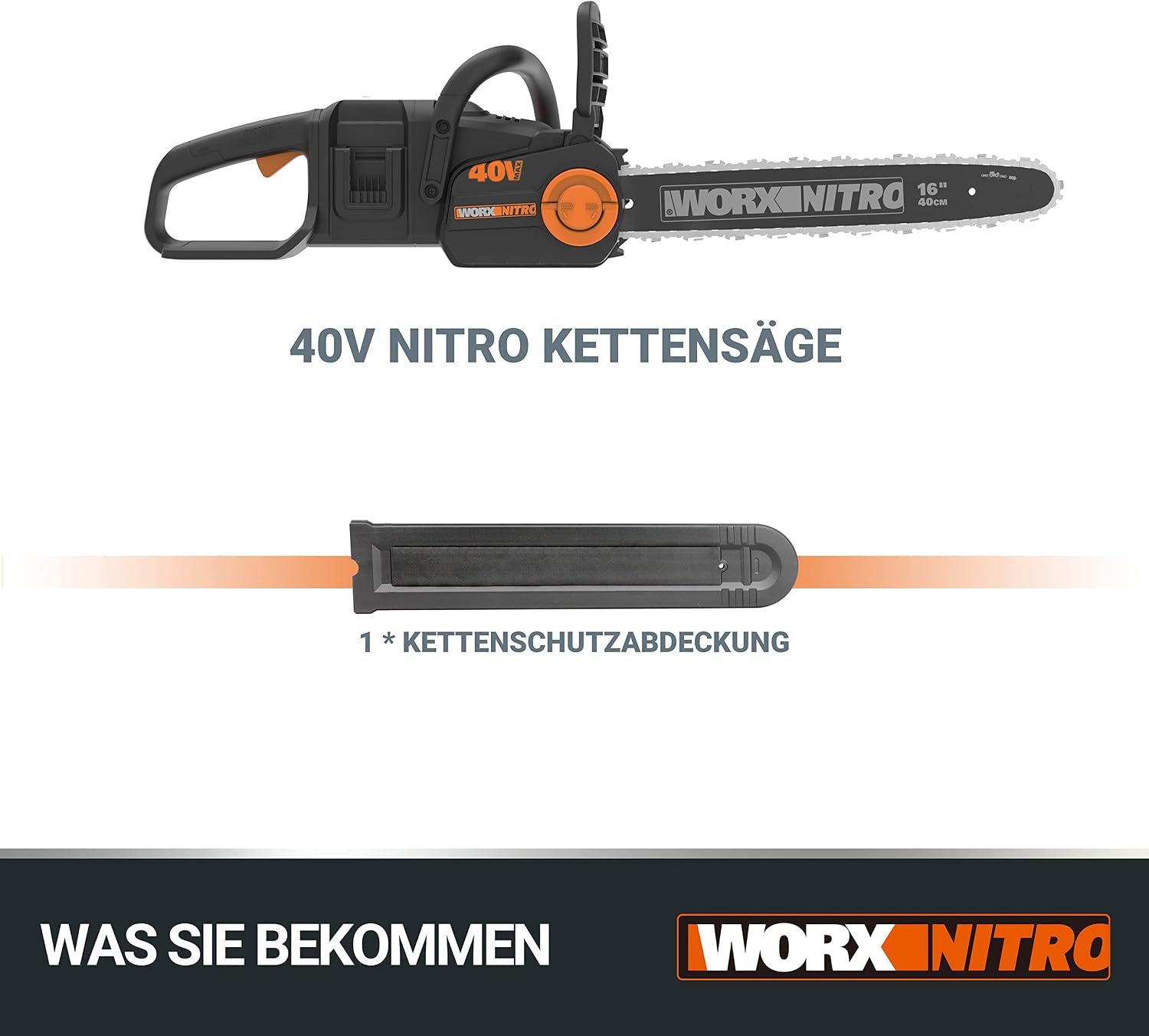WORX WG385E.9 Akku Kettensäge 40V, ohne Akku & Ladegerät