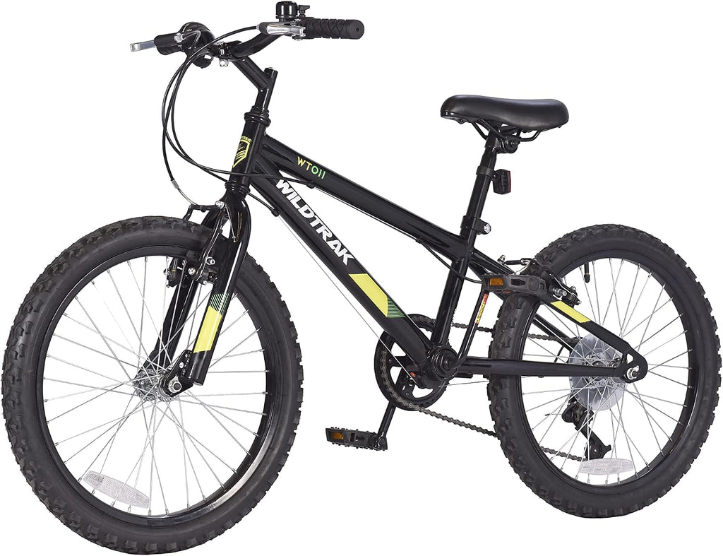 Wildtrak - 20 Zoll Fahrrad für Kinder, Alter 7-9 Jahre, verstellbare Bremsen - Schwarz