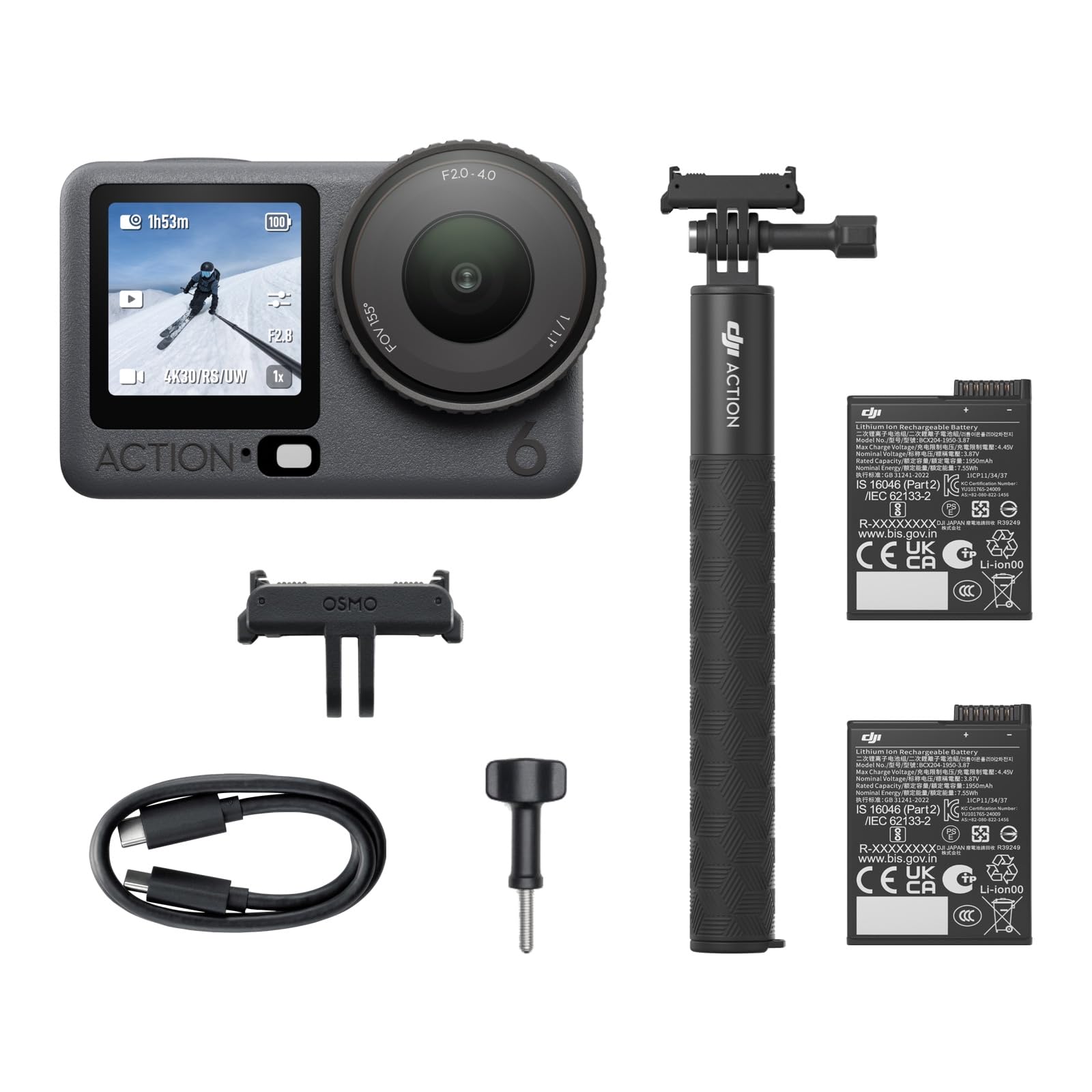 DJI Osmo Action 6 Standard-Combo, 8K-Action-Cam für den täglichen Einsatz