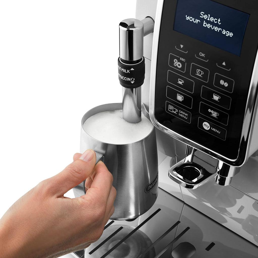 De'Longhi Dinamica - Kaffeevollautomat 4 Getränke Silber