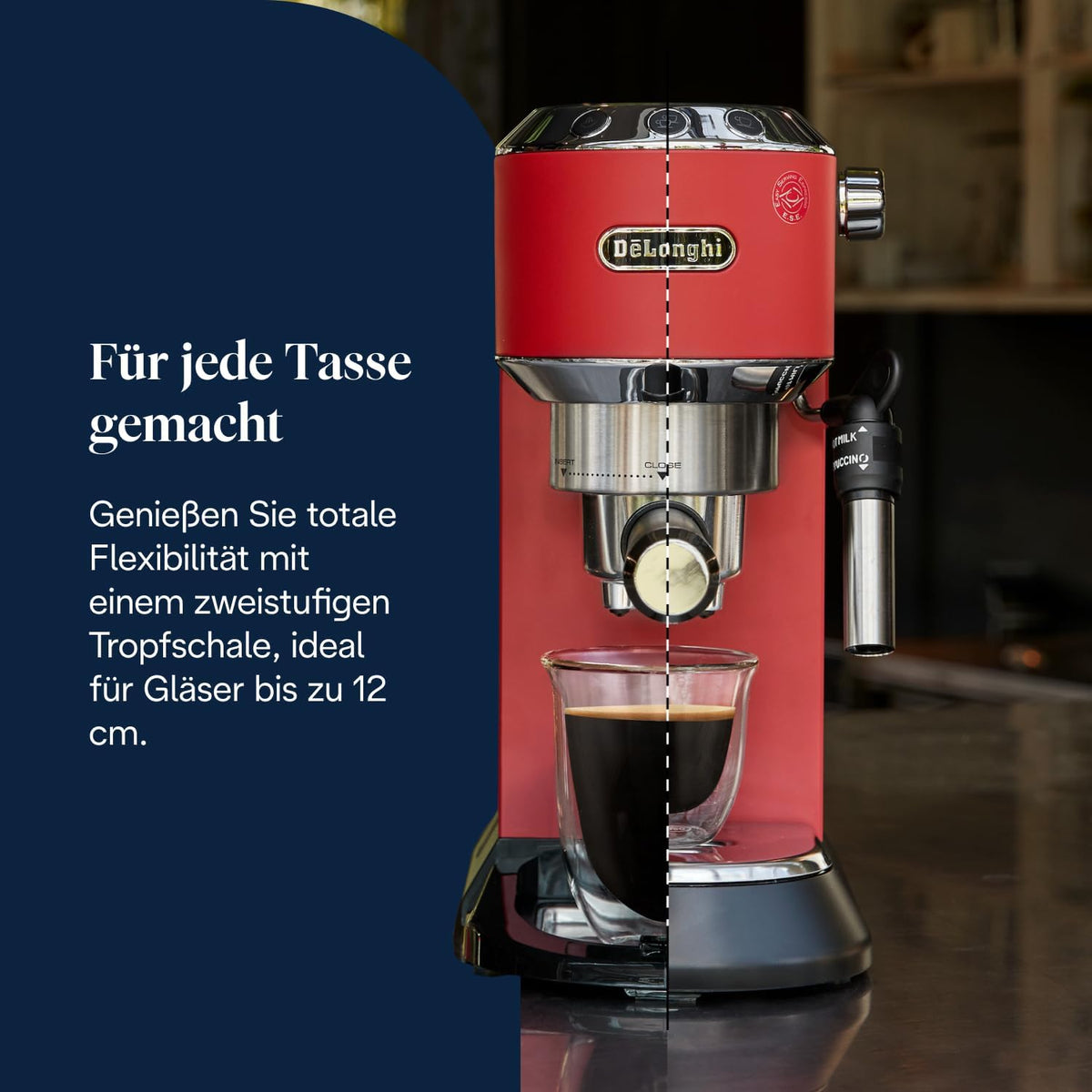 De'Longhi Dedica Style - Espressomaschine mit Manuellem Milchaufschäumer