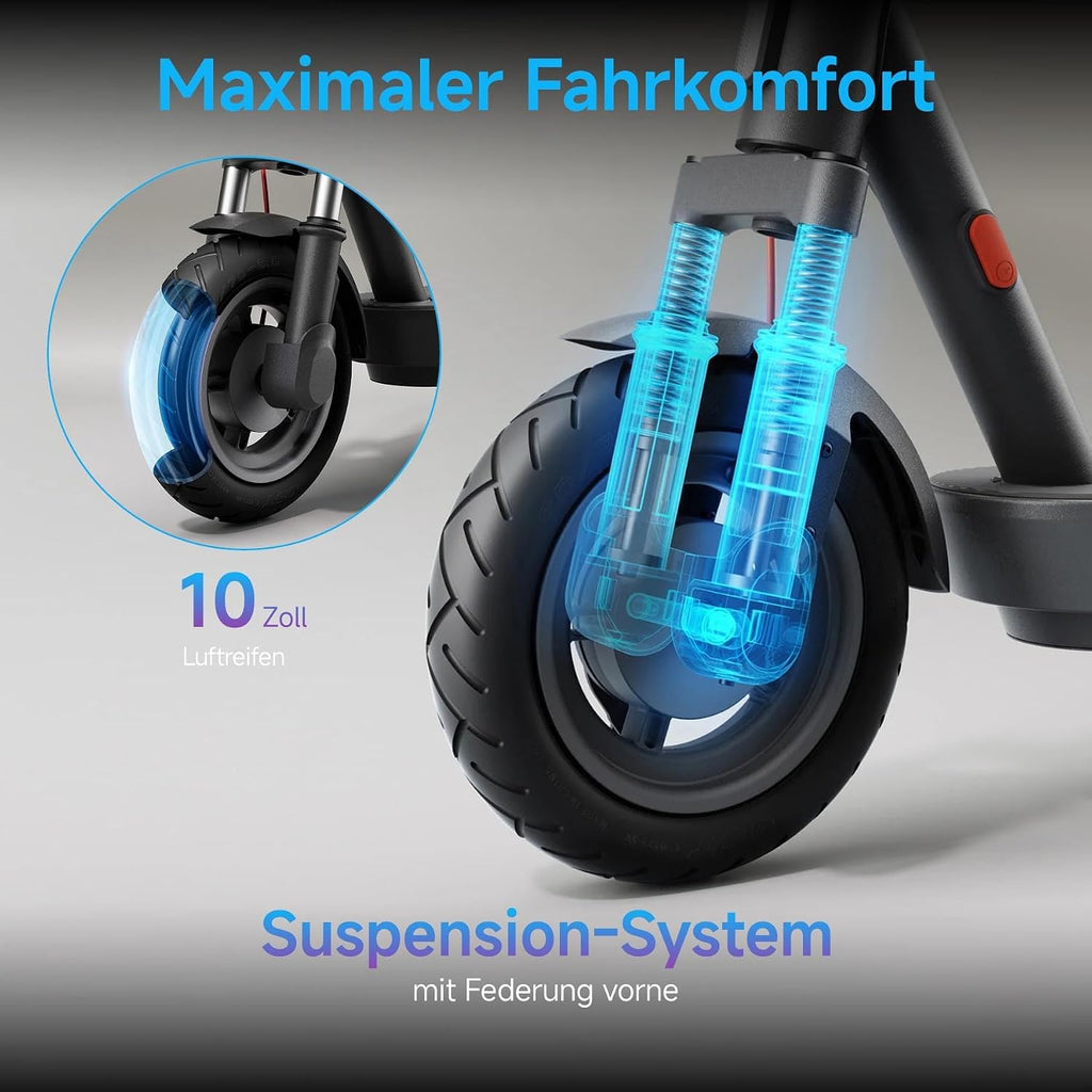 Xiaomi Electric Scooter 5 E-Scooter mit ABE, bis zu 60 km Reichweite, 350 W Motor, 10 Zoll Luftreifen, Vorderradfederung, LED-Display, Blinker, Anthrazit** (Copy)