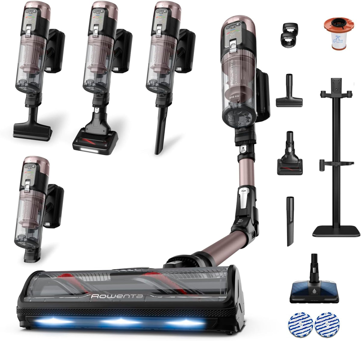 Rowenta X-Force Flex 1660 kabelloser Akkustaubsauger, Extreme Saugkraft, 315 Air Watt, optimale Ergebnisse auf Allen Böden, LED-Beleuchtung, 2 Stunden Laufzeit, Flex-Gelenk, inkl Zubehör, RH9CD9E0