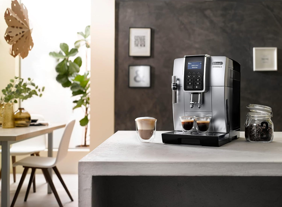 De'Longhi Dinamica - Kaffeevollautomat 4 Getränke Silber