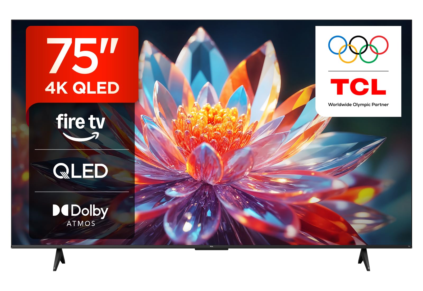 TCL 50T6C 50 Zoll QLED Fernseher, 4K UHD Fire TV, HDR10+, Dolby Vision & Atmos, Smart TV mit Sprachsteuerung mit Alexa, Google Cast & AirPlay 2