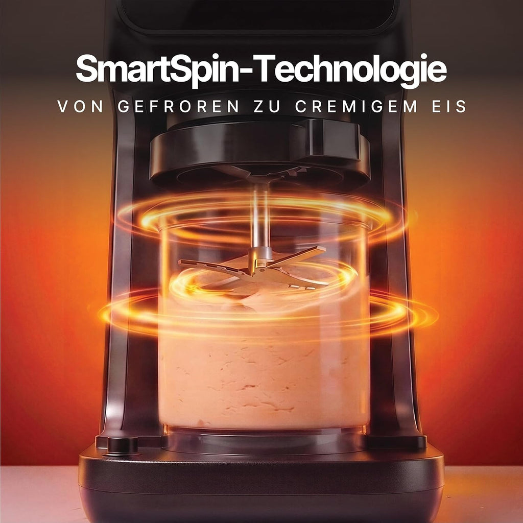 SEEGER MultiCream Eismaschine 10-in-1 1,5 L – SmartSpin, 3 EasyCups, Touchscreen, Schwarz