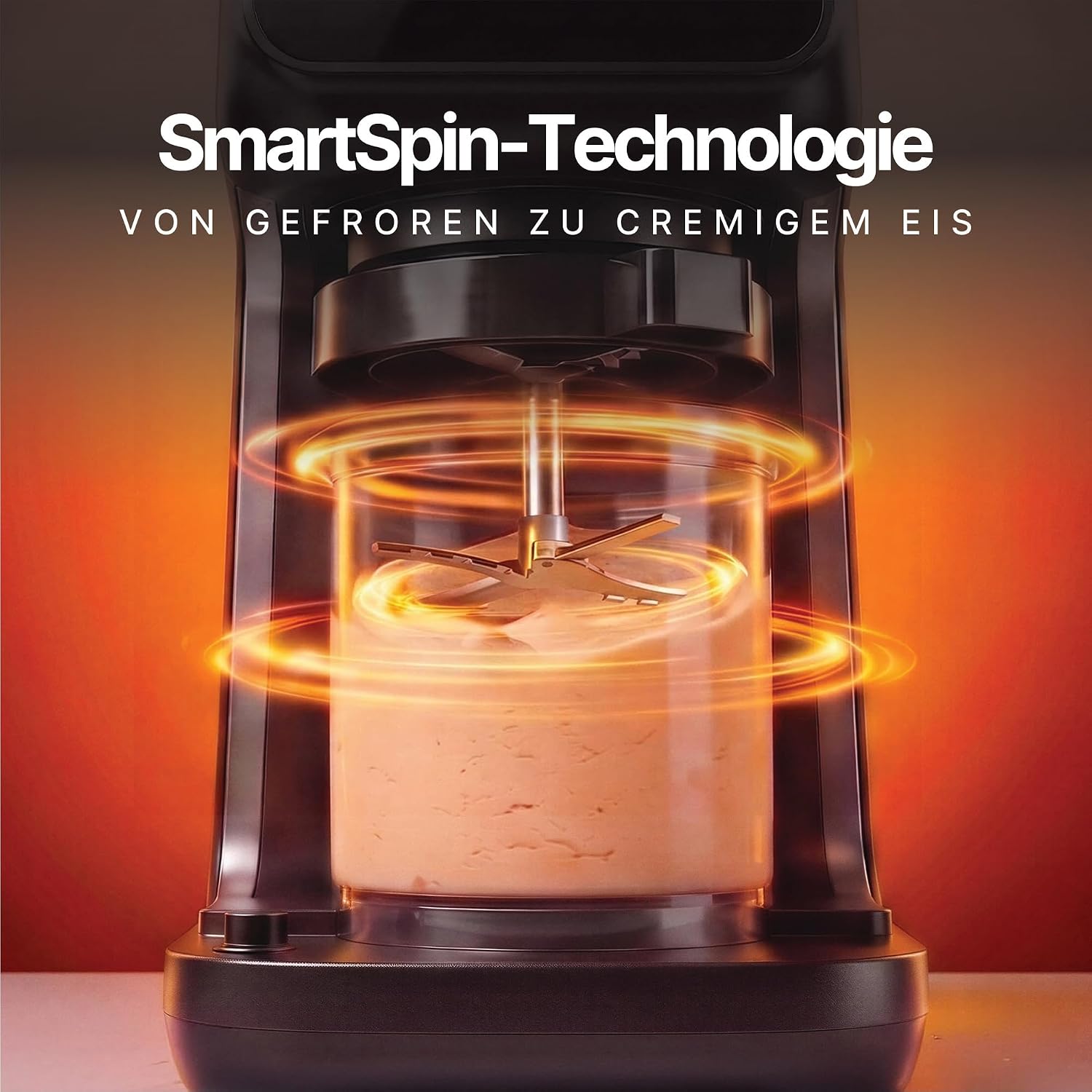 SEEGER MultiCream Eismaschine 10-in-1 1,5 L – SmartSpin, 3 EasyCups, Touchscreen, Schwarz