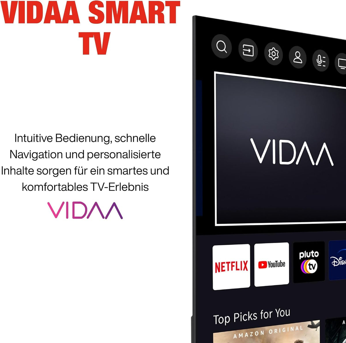 TELEFUNKEN D43U790B2CW Fernseher 43 Zoll VIDAA Smart TV 4K UHD Auflösung
