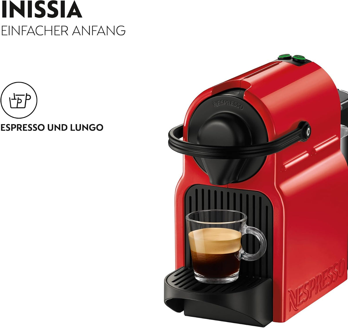 NESPRESSO KRUPS Inissia Rot Original Kapselmaschine XN1005