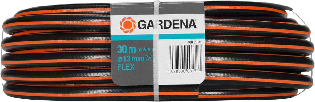 Gardena Comfort FLEX Schlauch 13 mm (1/2 Zoll), 30 m: Formstabiler, flexibler Gartenschlauch mit Power-Grip-Profil, aus hochwertigem Spiralgewebe, 25 bar Berstdruck, ohne Systemteile (18036-20)