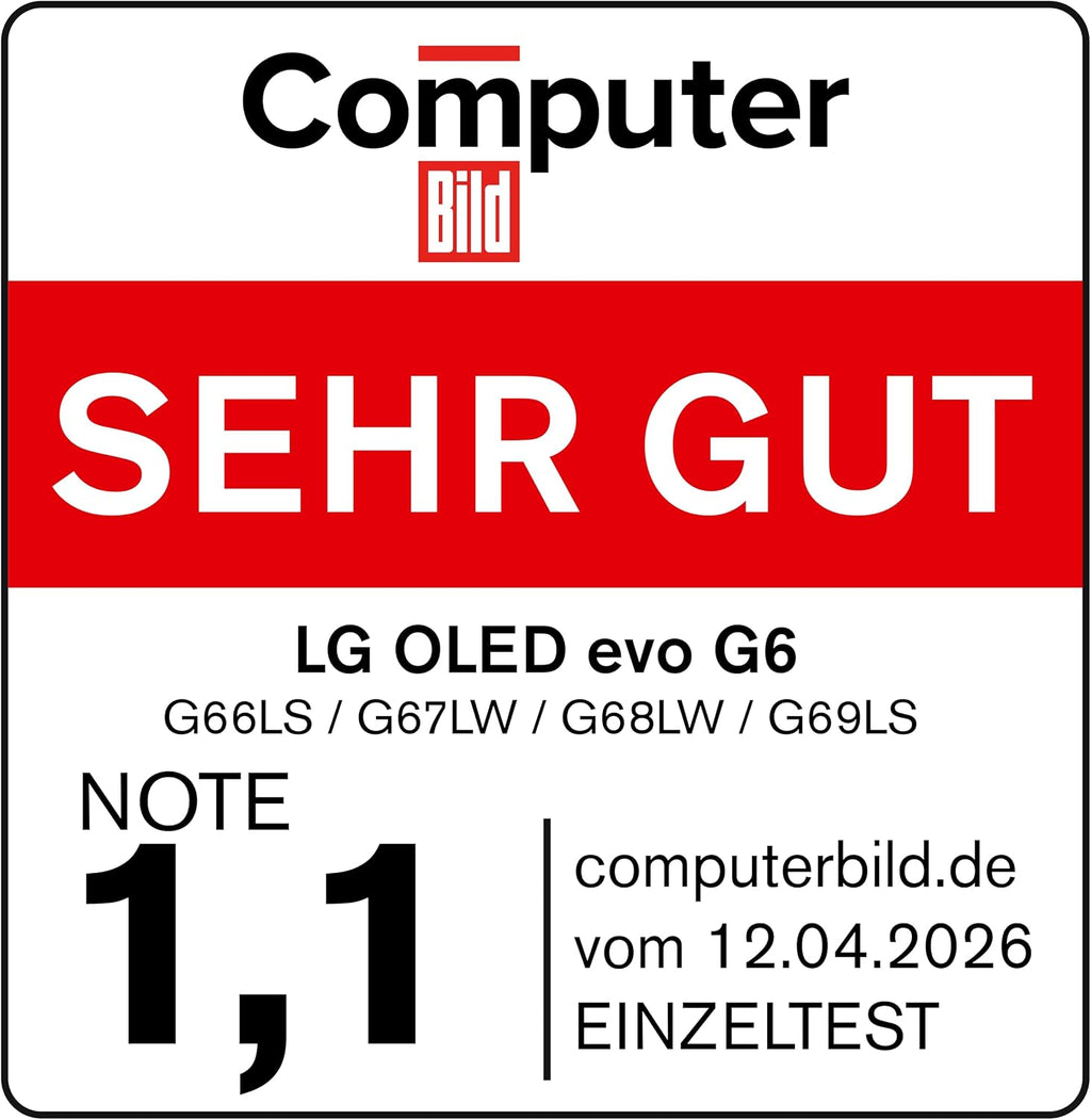 LG OLED65G67LW TV 65 Zoll, 4K OLED Evo AI, α11 Gen3 Prozessor, webOS 26, 120Hz, VRR bis zu 165Hz, Modelljahr 2026, Energieklasse E