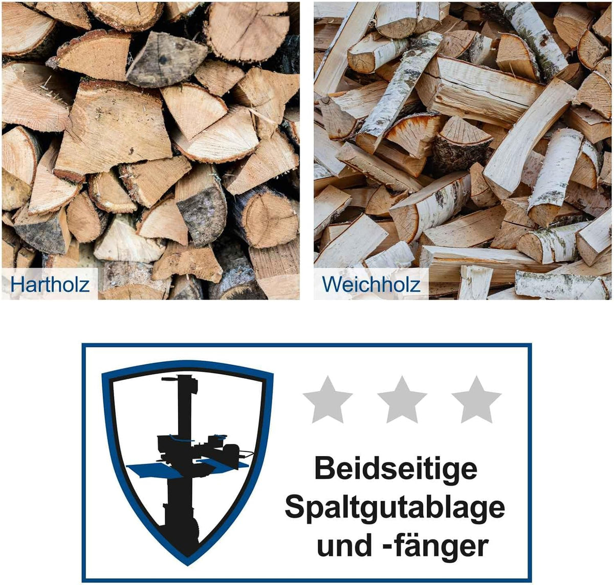 Scheppach Holzspalter HL810 Brennholzspalter mit 8 Tonnen Spaltkraft 3000W
