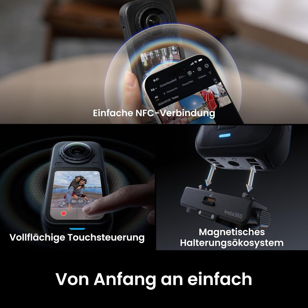 Insta360 X6 Essentials Bundle - 8K 360 Degree Camera with 1/1.1" Sensors