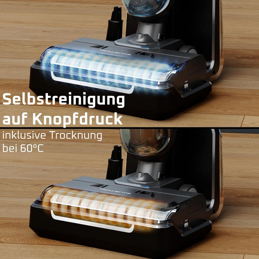 Rowenta X-Clean 5 kabelloser Akku-Nass-Trockensauger, selbstreinigend, nur 1,1 kg in der Hand, Sprachassistenz, LED-Anzeige, 170 Watt, 50 Min. Laufzeit, Schwarz/Blau, GZ5555EE
