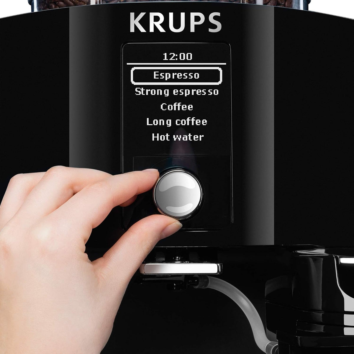 KRUPS EA8298 Kaffeevollautomat Latt'Espress One-Touch-Funktion | 1,7 L | 15 bar | LC Display | Cappuccinatore | schwarz