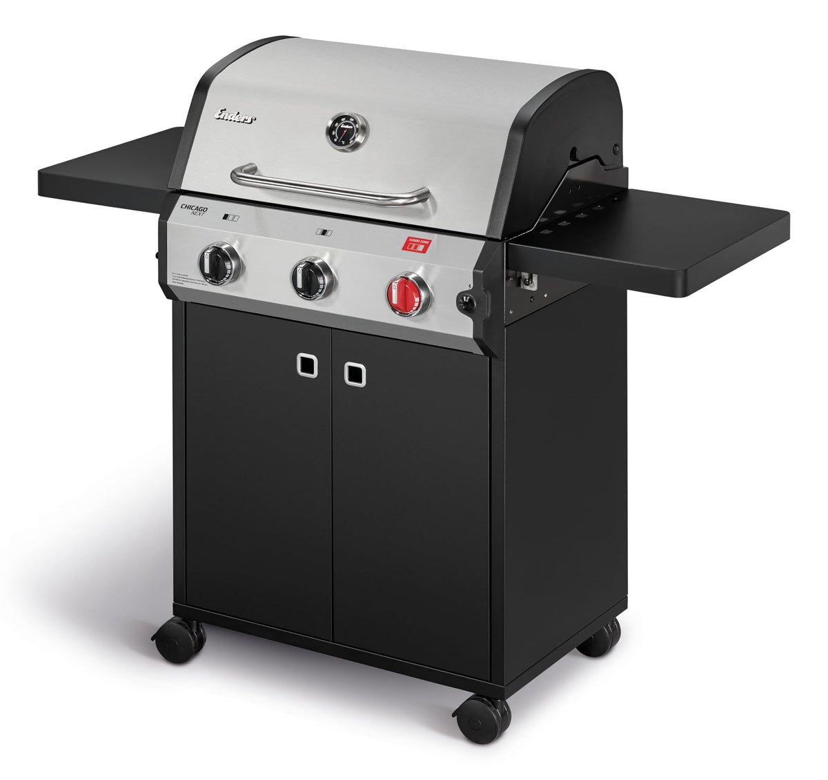 Enders® Gasgrill CHICAGO NEXT 4 R Turbo, 4 Edelstahlbrenner, doppelwandige Garhaube, 2 abklappbare Seitenablagen, integriertes Thermometer - SWITCH GRID™ 13.0 kW, 800 °C TURBO ZONE™, #89366